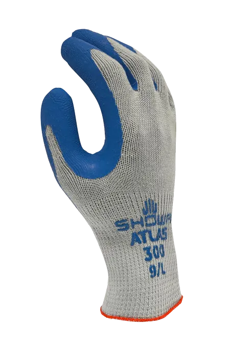 (12 Pairs) Atlas Fit 300 Blue Latex Palm Coated Gloves