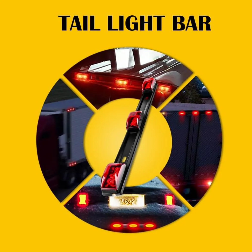 14.17inch Red Led Truck Trailer Light Bar with Stainless Steel Bracket for Truck Trailer RV ID Light