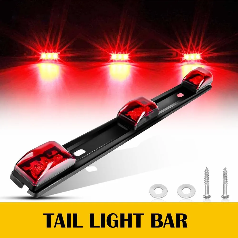 14.17inch Red Led Truck Trailer Light Bar with Stainless Steel Bracket for Truck Trailer RV ID Light