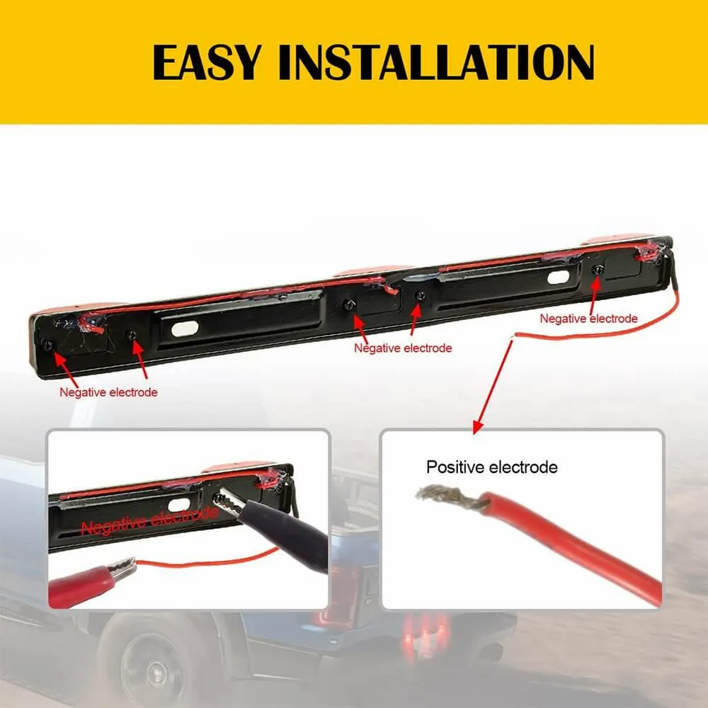 14.17inch Red Led Truck Trailer Light Bar with Stainless Steel Bracket for Truck Trailer RV ID Light