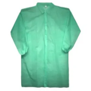 (50/Case) Premium Green Lab Coats | 44" long, 40 gram, Elastic Wrists