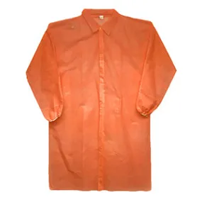 (50/Case) Premium Orange Lab Coats | 44" long, 40 gram, Elastic Wrists