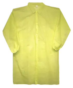 (50/Case) Premium Yellow Lab Coats | 44" long, 40 gram, Elastic Wrists