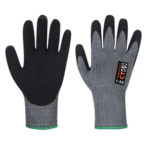 (6/Case) Portwest CT AHR  Level A8 Cut Resistant Foam Nitrile Glove Grey/Black