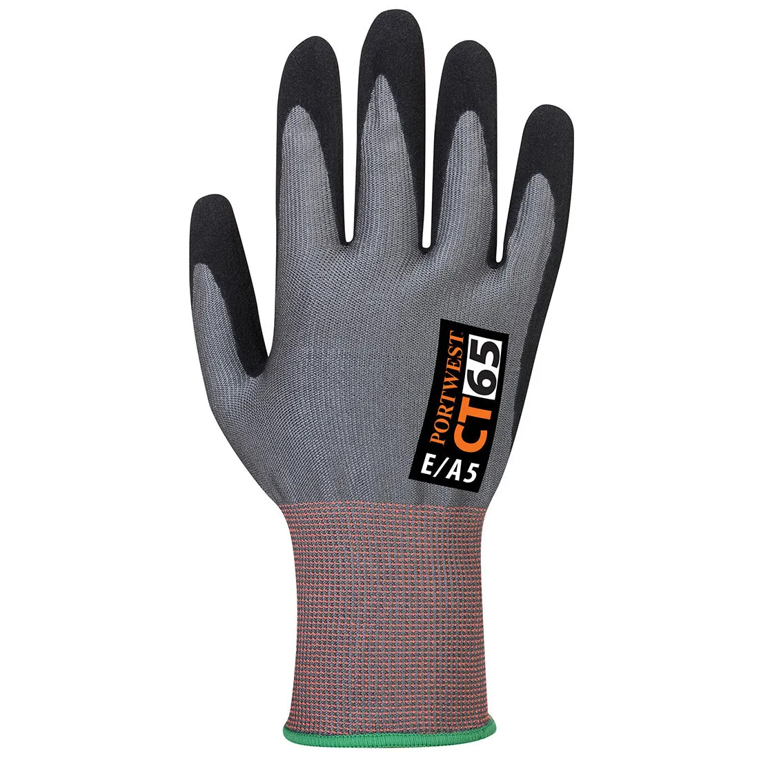 (6/Case) Portwest CT VHR Level A5 Cut Resistant Foam Nitrile Glove Grey/Black