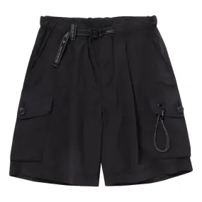 AND WANDER OVERSIZED CARGO SHORT PANTS-BLACK