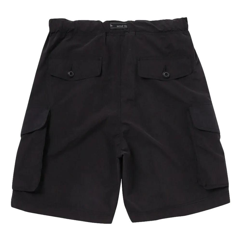 AND WANDER OVERSIZED CARGO SHORT PANTS-BLACK