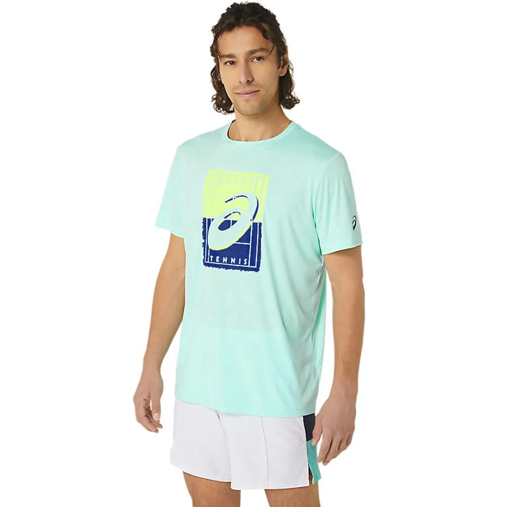 Asics Men's Court Graphic Tee - Aquamarine