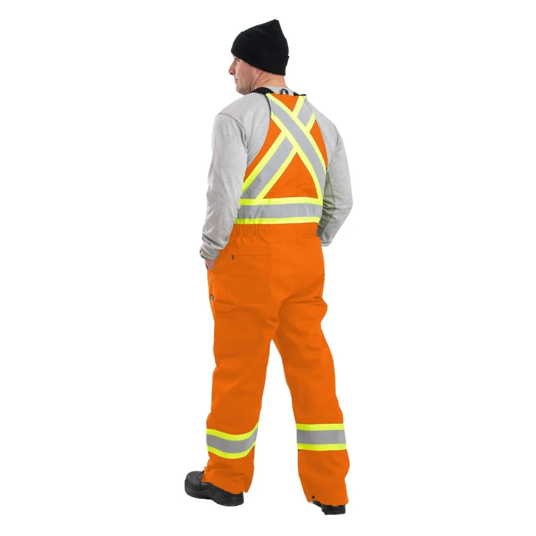 Berne High Visibility Men's Unlined Work Overalls HVB914 - Orange