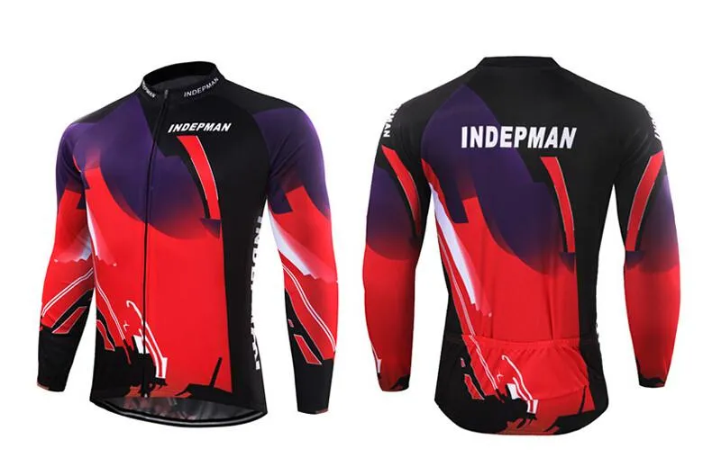 Black Red Long Sleeve Cycling Jersey Set