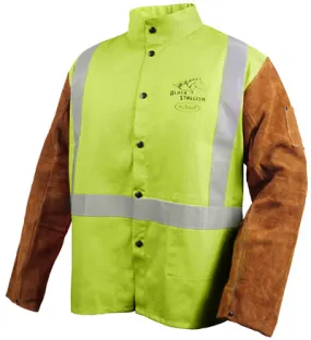 Black Stallion Hybrid Welding Jacket w/Silver Reflectives JH1012-LM