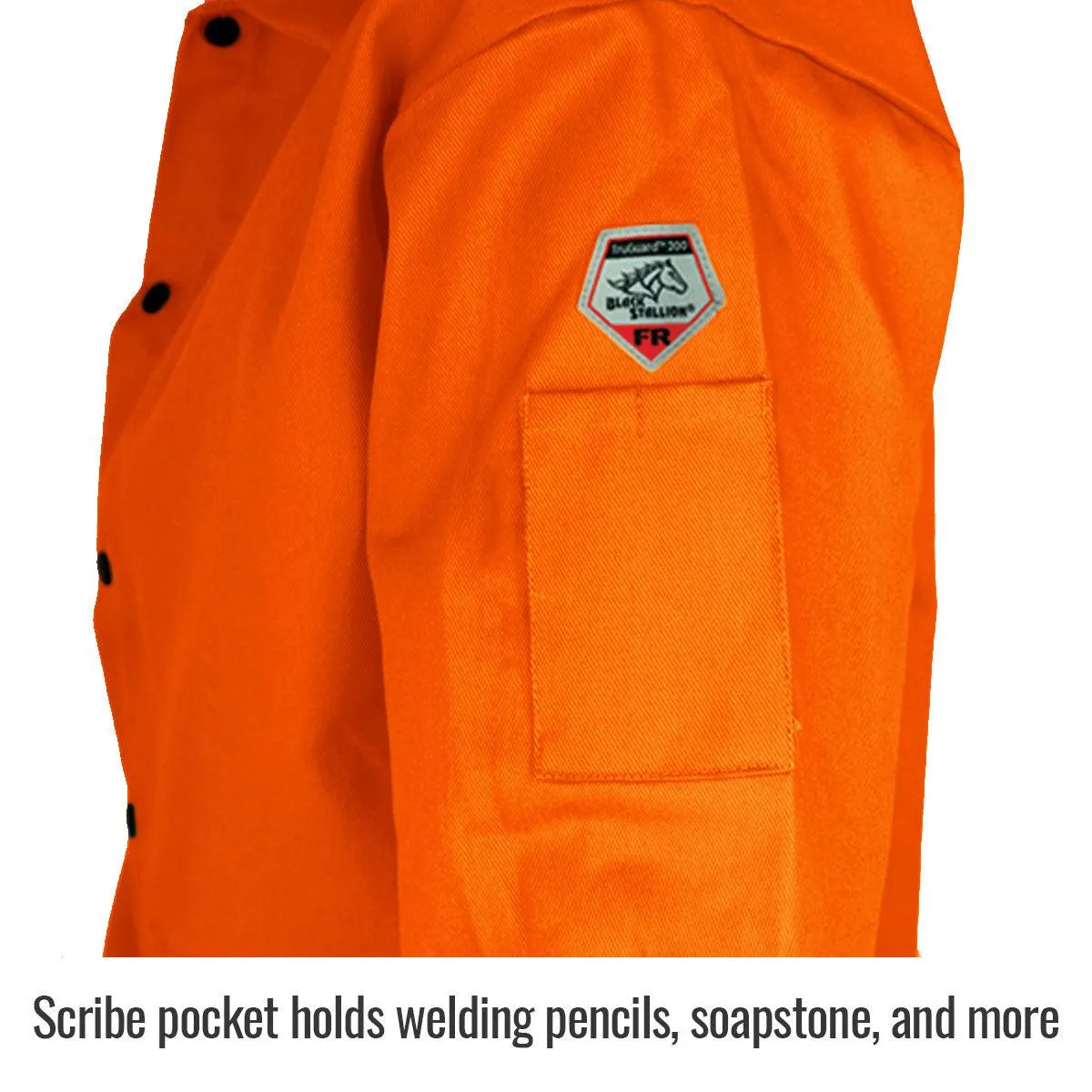 Black Stallion TruGuard 200 FR Cotton Welding Jacket, Orange - FO9-30C