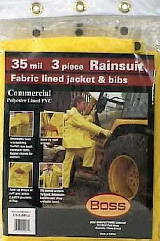 Boss Yellow PVC-Coated Polyester Rain Suit XXL