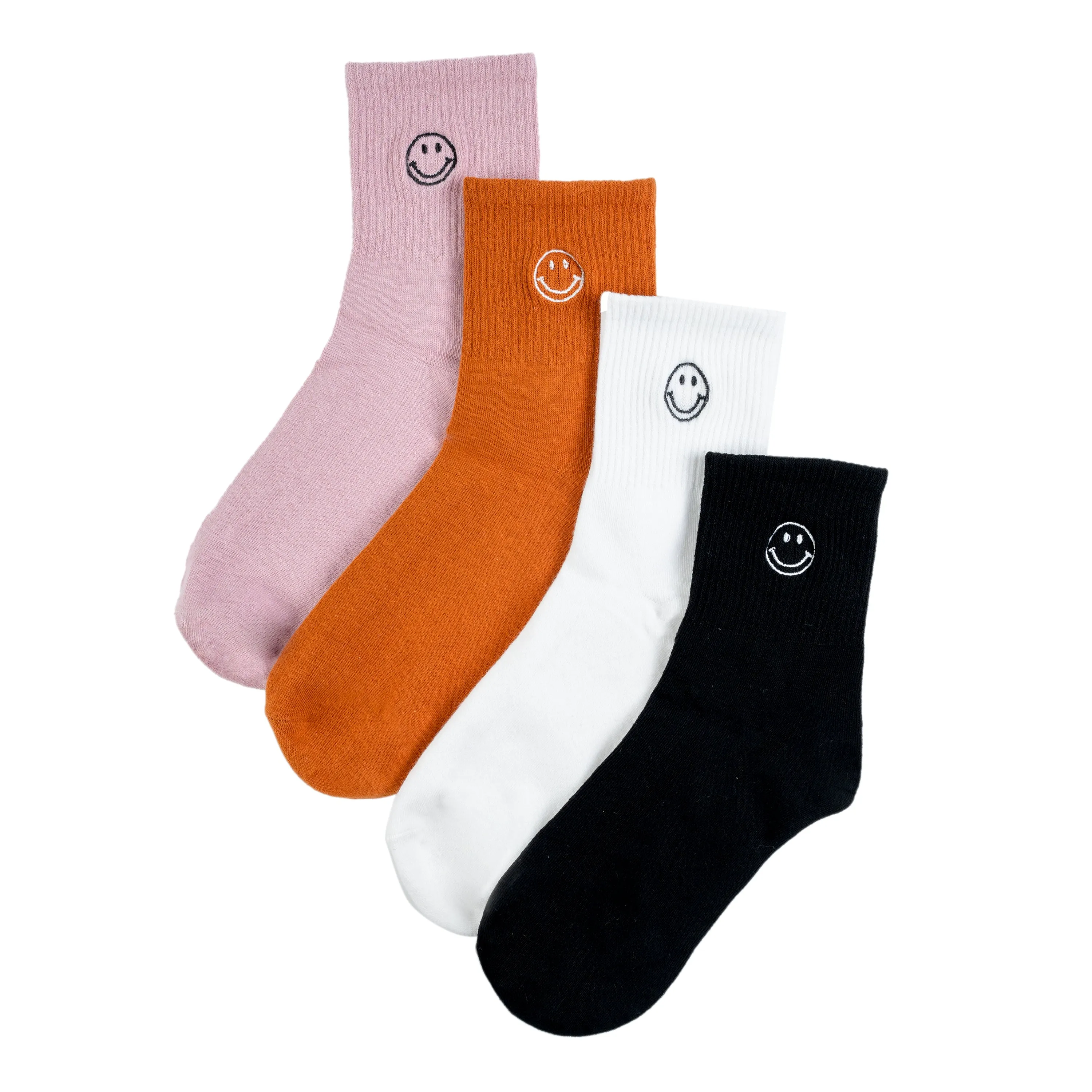 Chokore Embroidered Smiley Socks (Lilac)