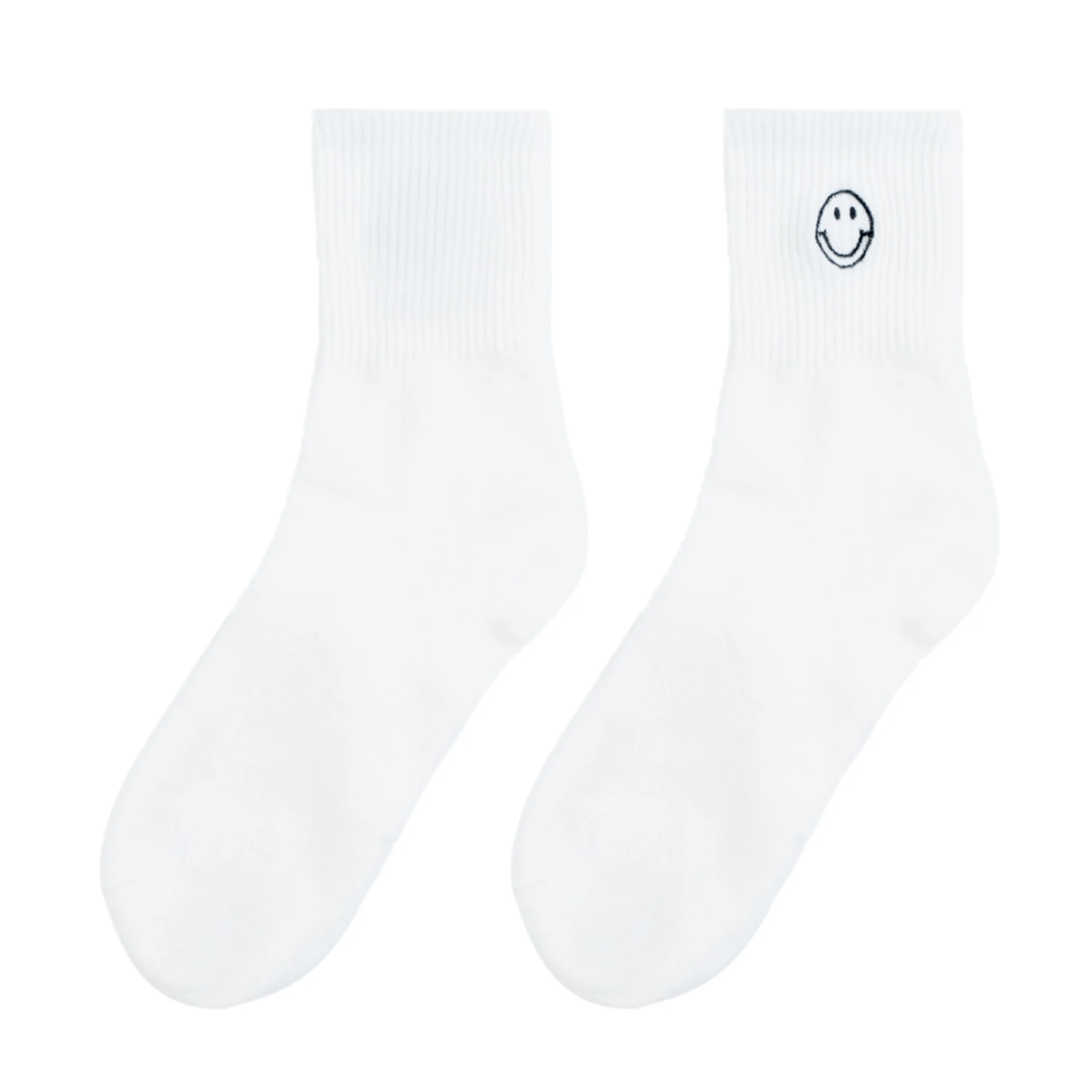 Chokore Embroidered Smiley Socks (White)