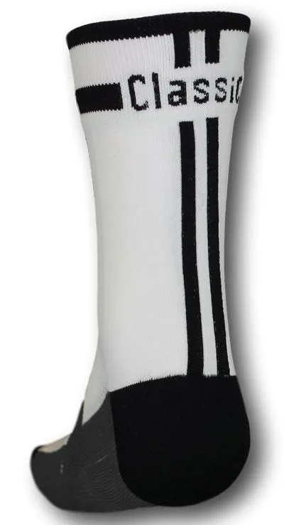 Classic Cycling Sock - White w- Black Accents