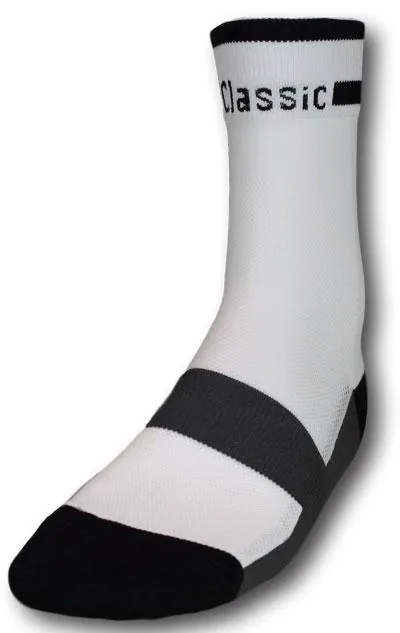 Classic Cycling Sock - White w- Black Accents