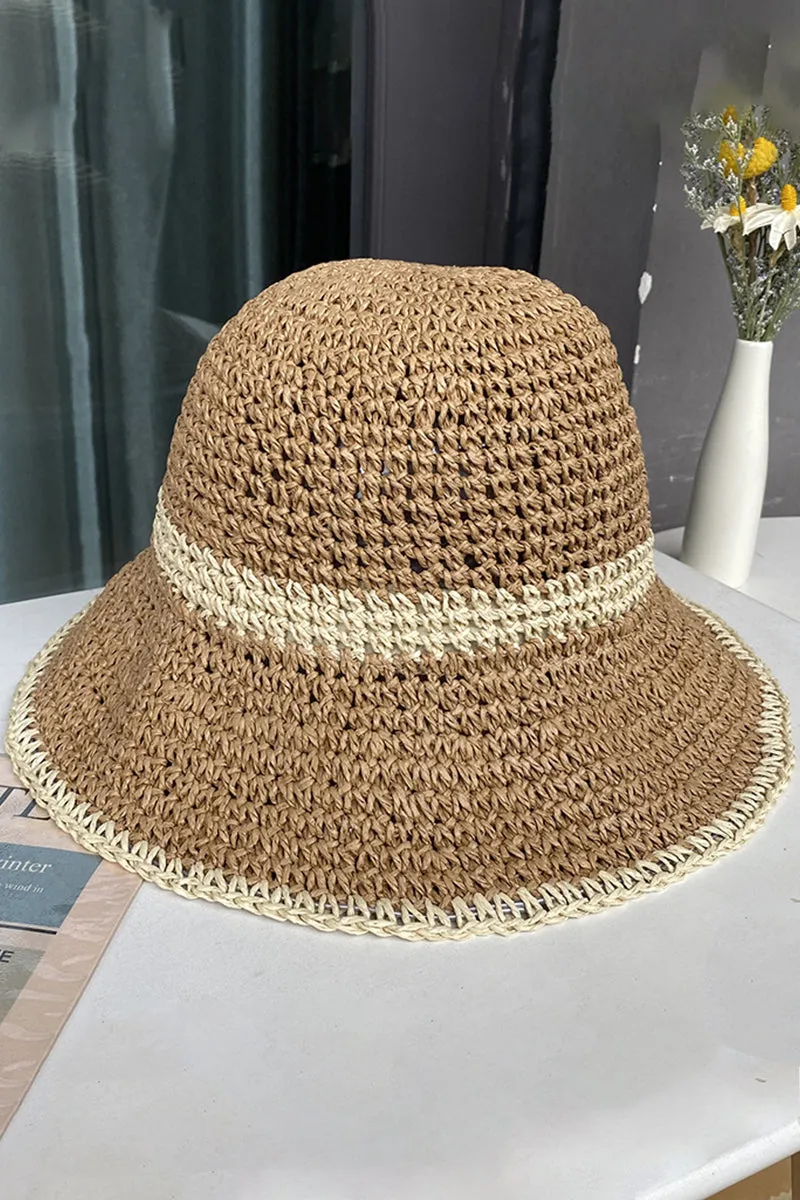 COLOR BLOCK STRAW HAT