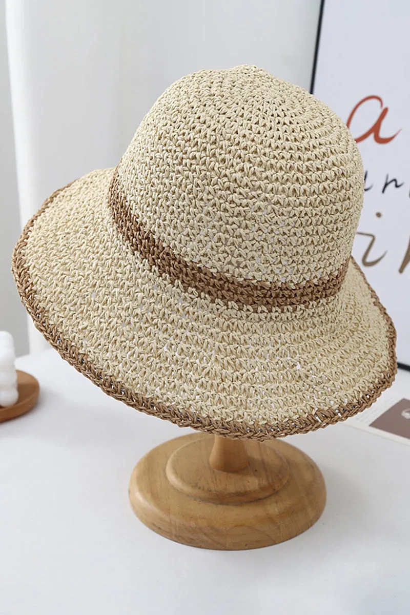 COLOR BLOCK STRAW HAT