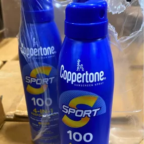 Coppertone Sunscreen Spray Sport 100 4-IN-1 Performance (60 Pcs Lot)