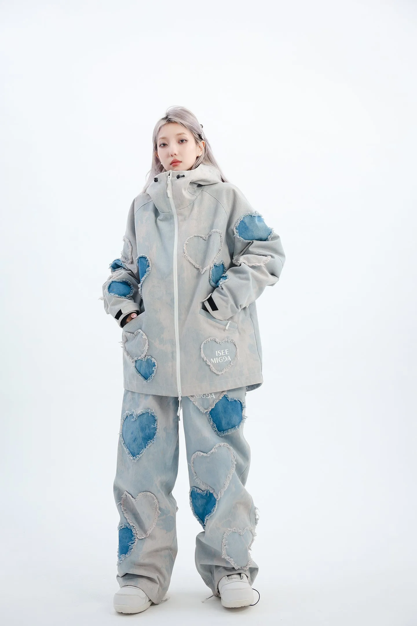 Denim Broken Heart Ski Suit