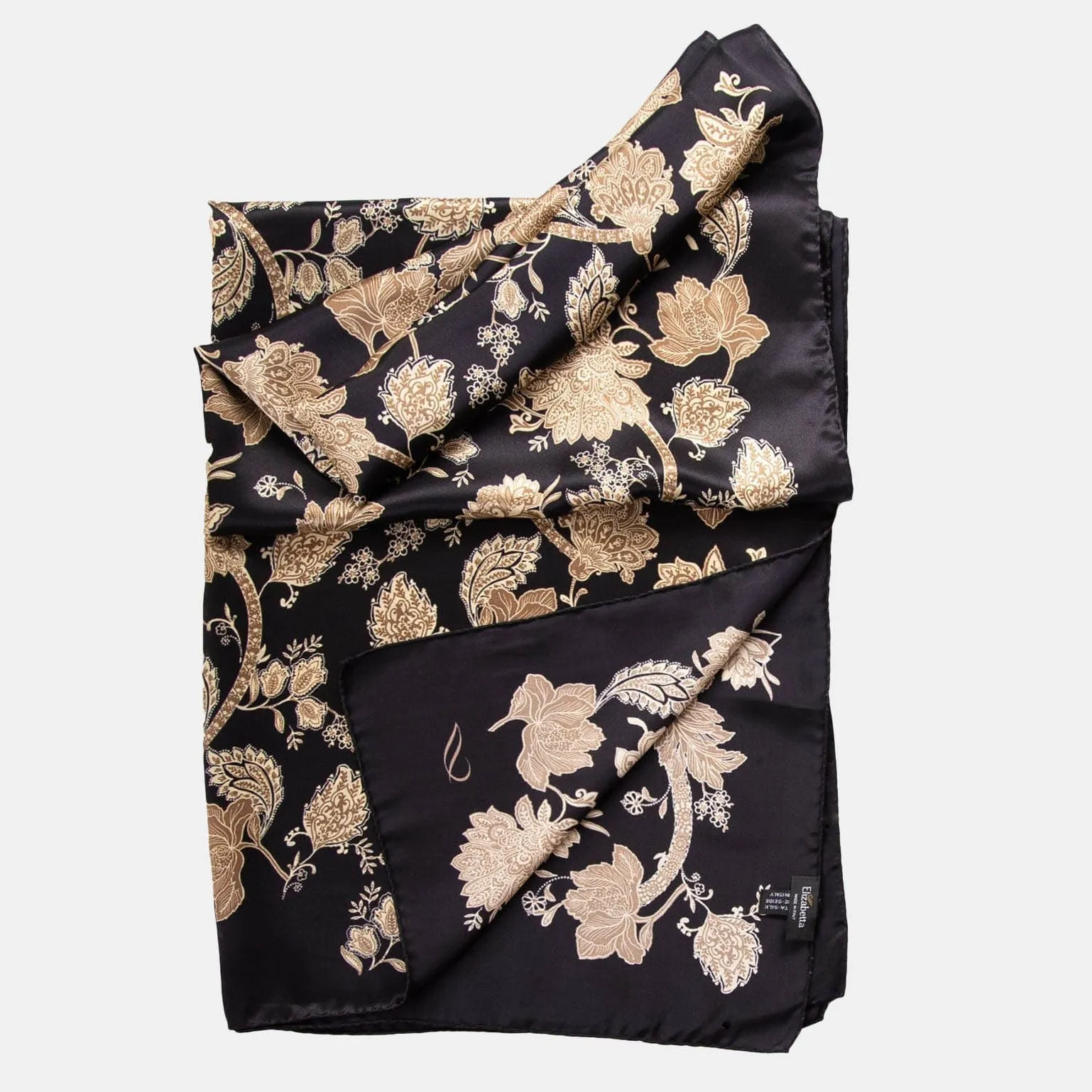 Esmeralda - Silk Scarf/Shawl - Black & Gold