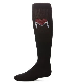 Girls' M Heart Knee High Socks