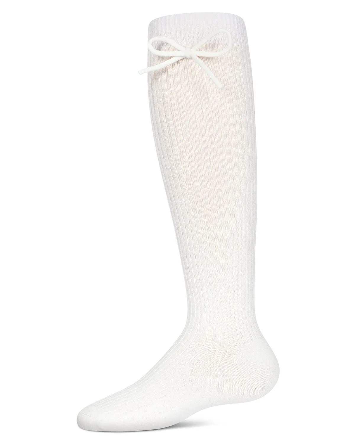 Girls' Ribbed Bow Knee-High Socks