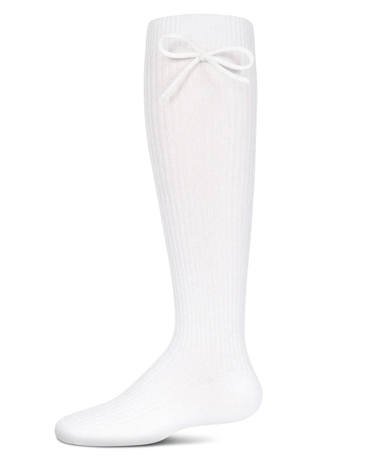 Girls' Ribbed Bow Knee-High Socks