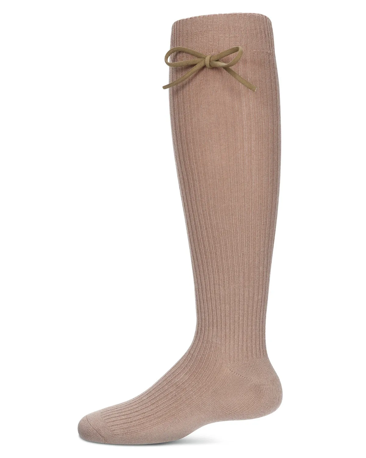 Girls' Ribbed Bow Knee-High Socks