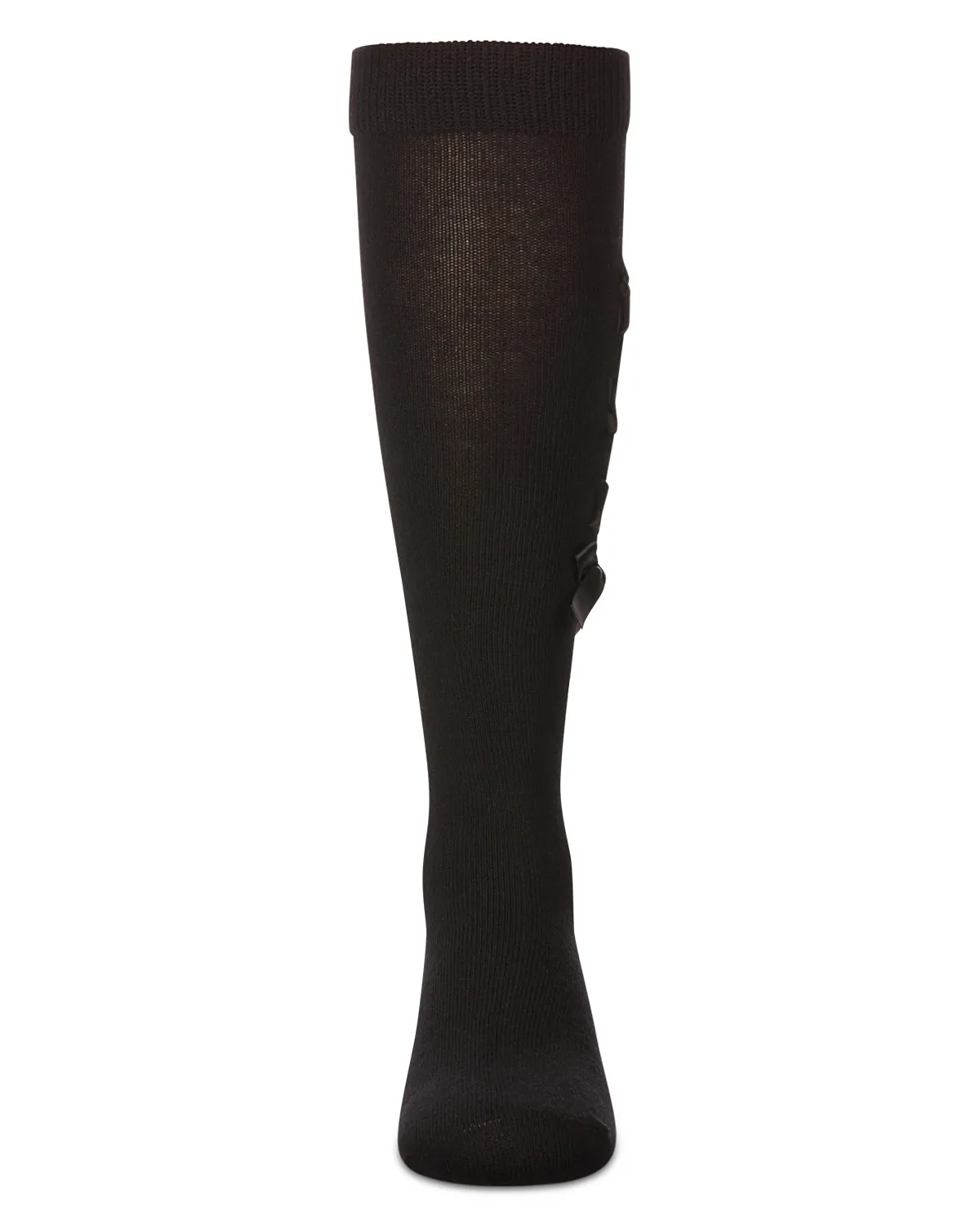 Girls' Weaved Velvet Bow Knee High Socks