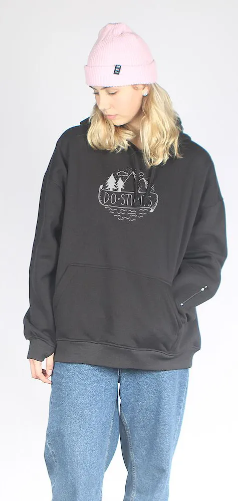 I Ride Sideways DWR Oversized Fit Womens Hoodie Big Bear Black