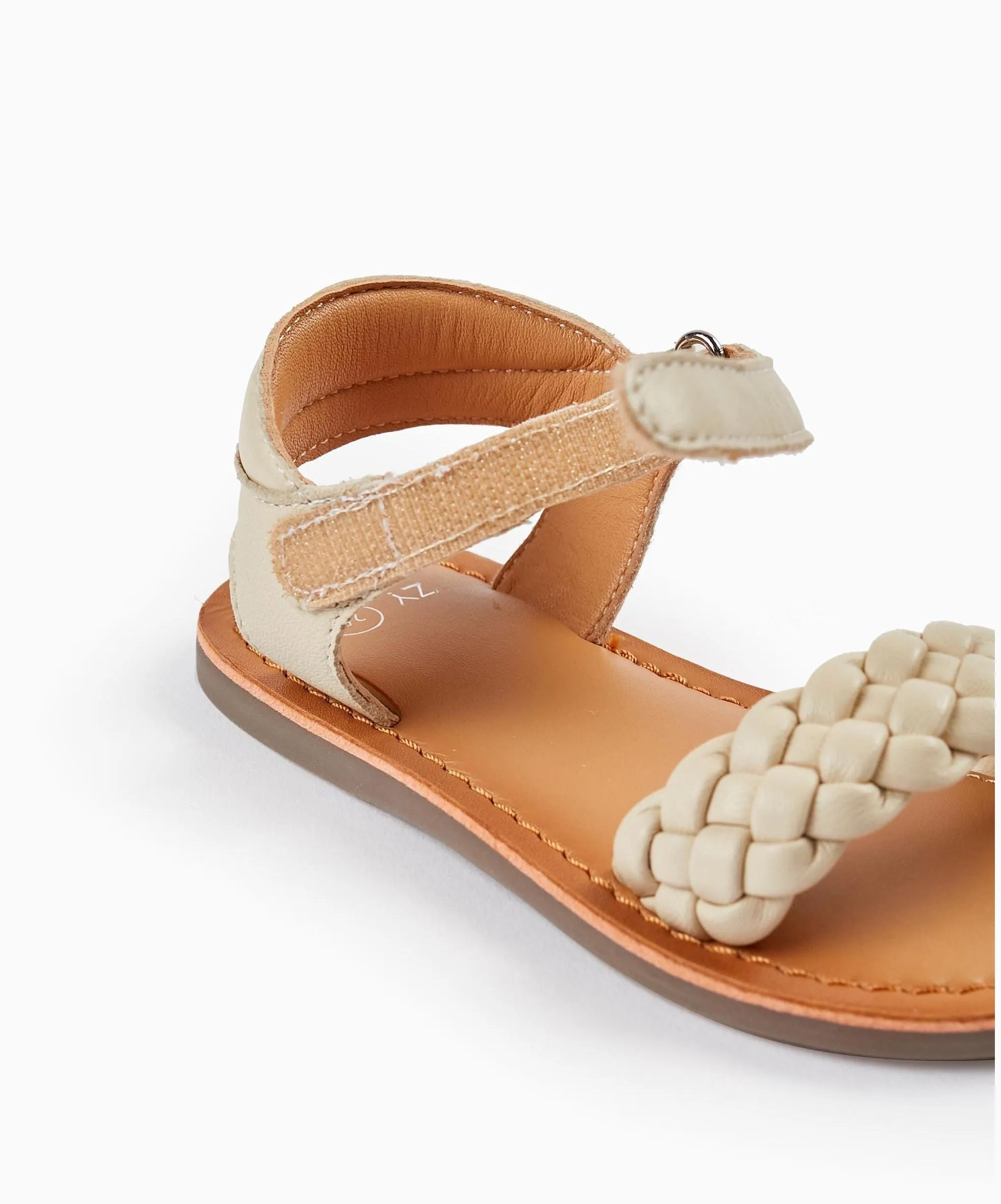 Leather Sandals for Girls, Beige