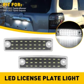 LED License Plate Lights Tag Light Lamp Assembly for 1996-2022 Toyota 4Runner, 2001-2022 Toyota Sequoia 6000K White