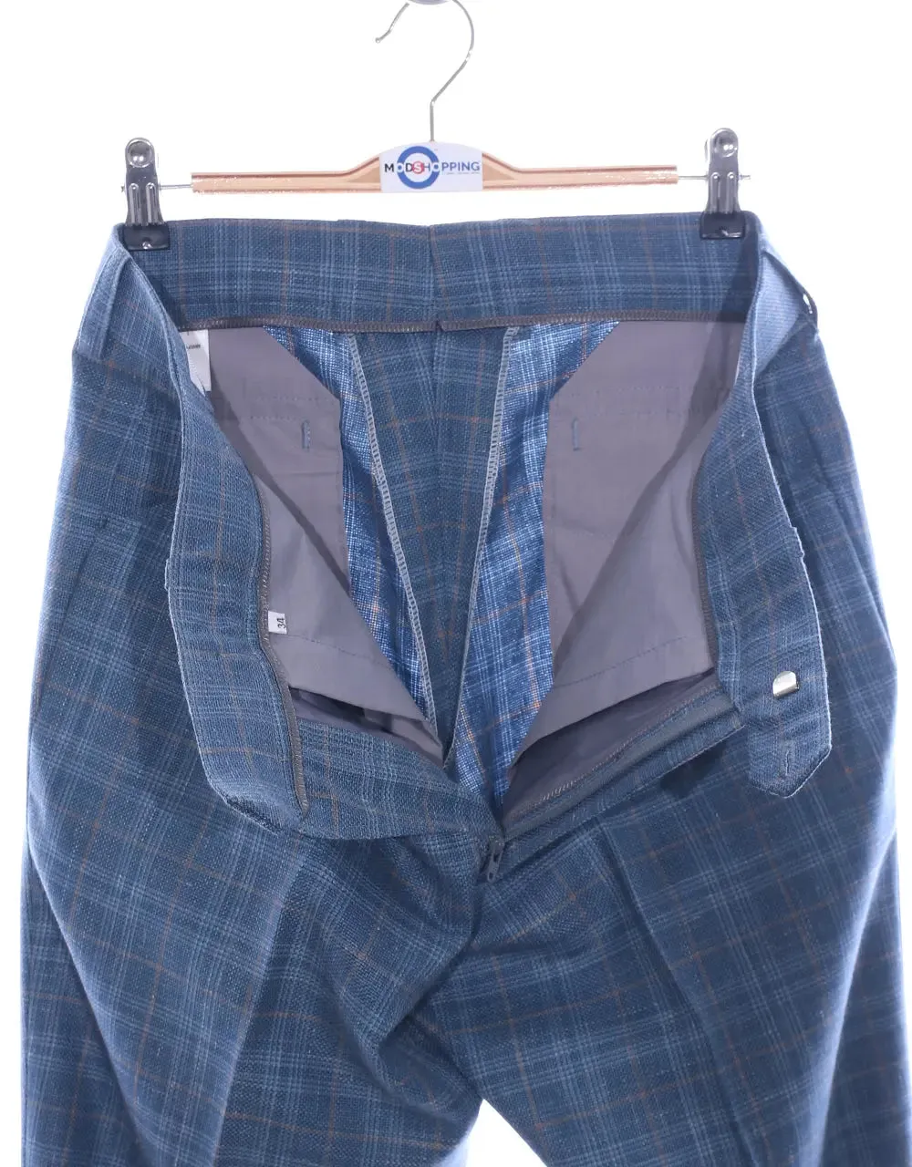 Linen Suit - Blue Prince Of Wales Check Suit