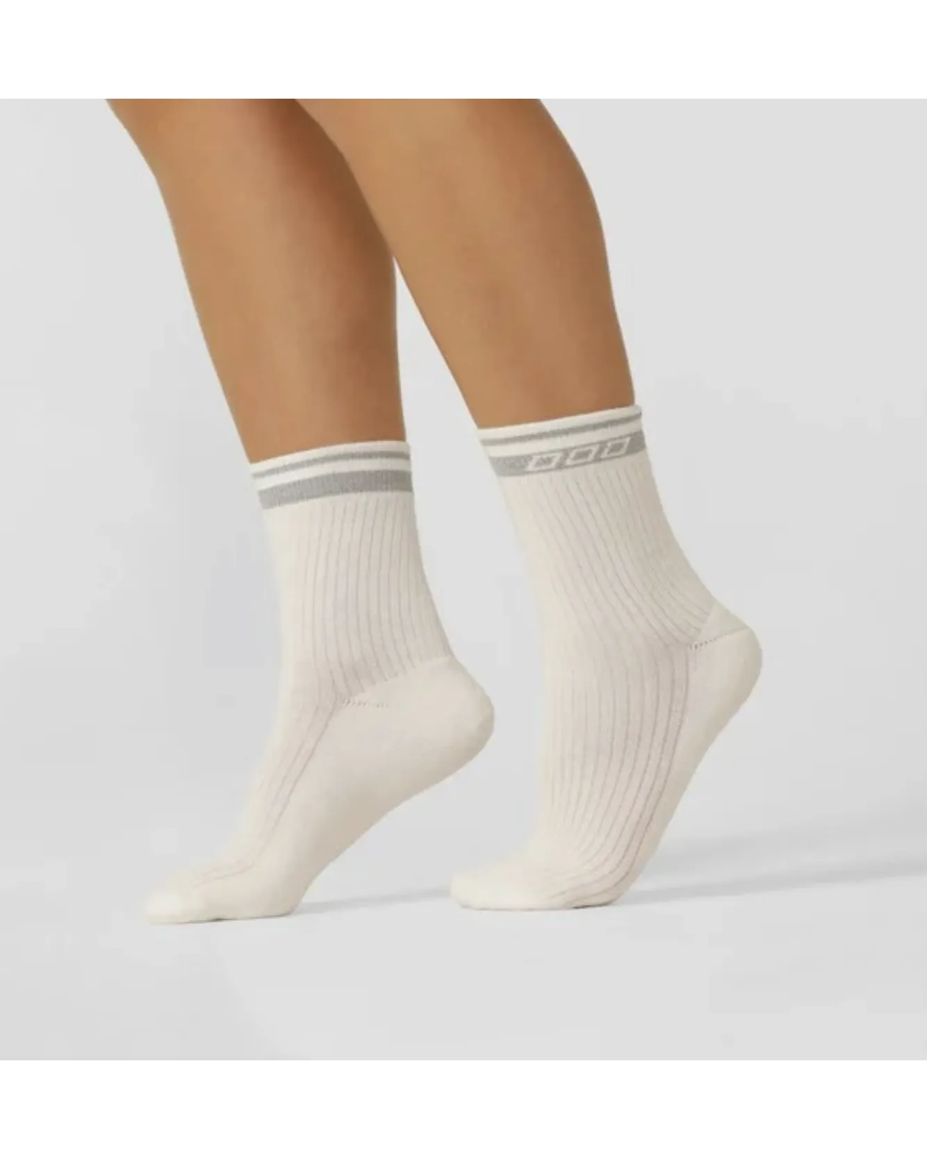 Lorna Jane Reflective Sport Crew Sock - White