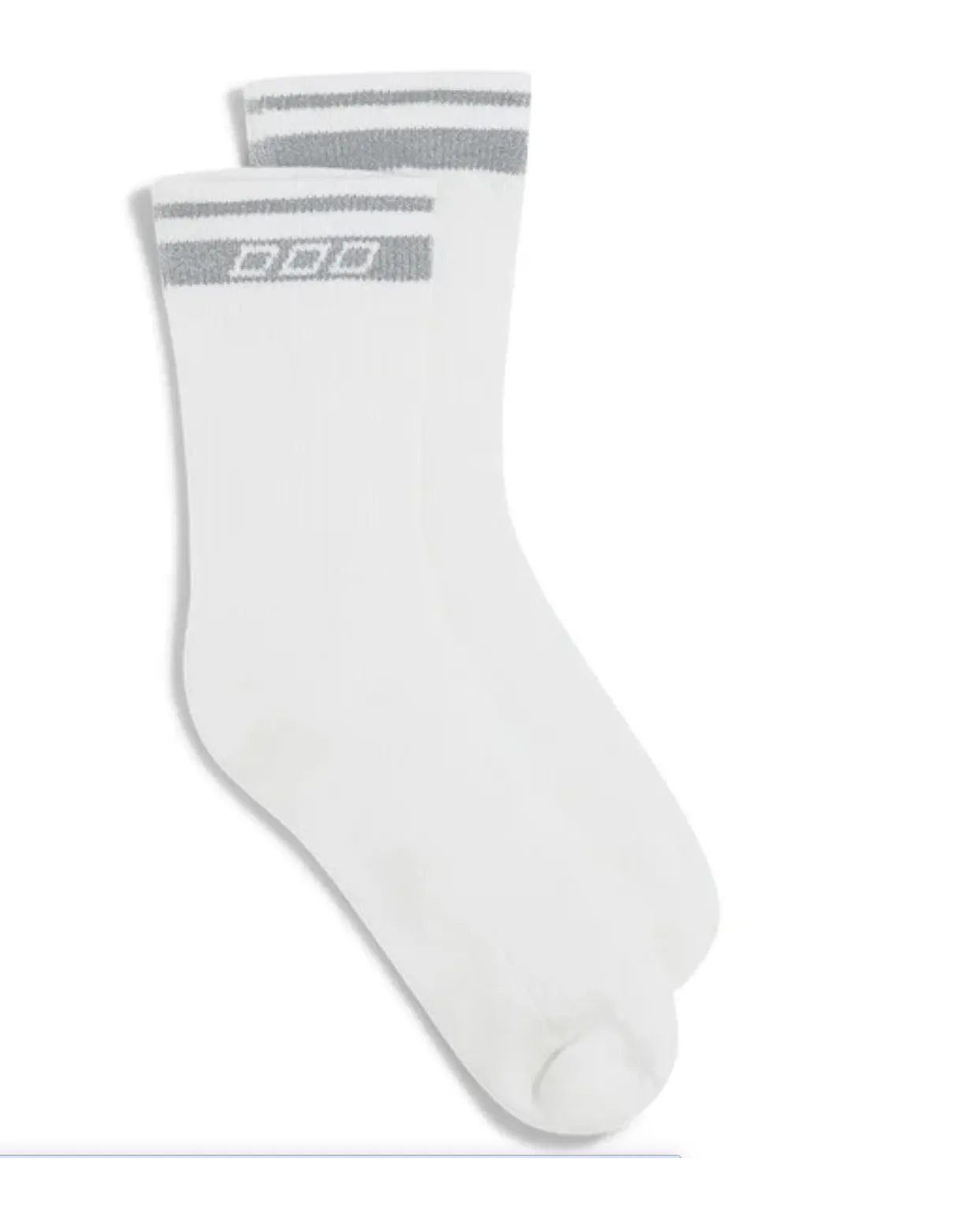 Lorna Jane Reflective Sport Crew Sock - White