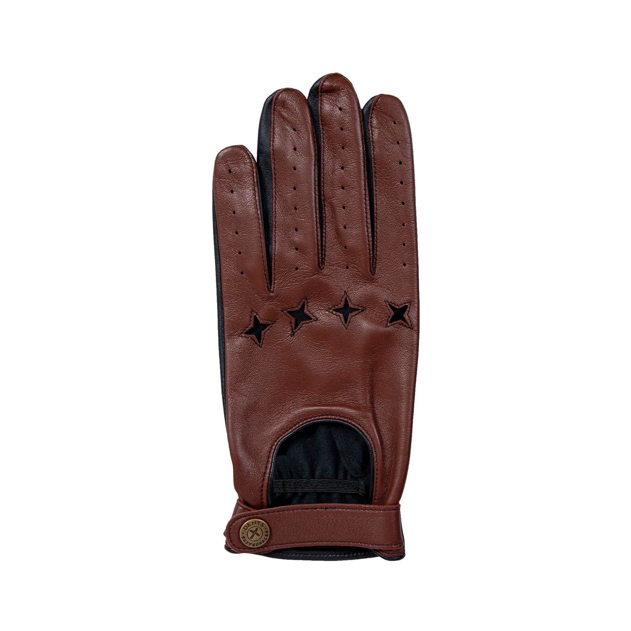 Men's The Suited Racer Touchscreen Leather Driving Gloves with Wristwatch Cut-out