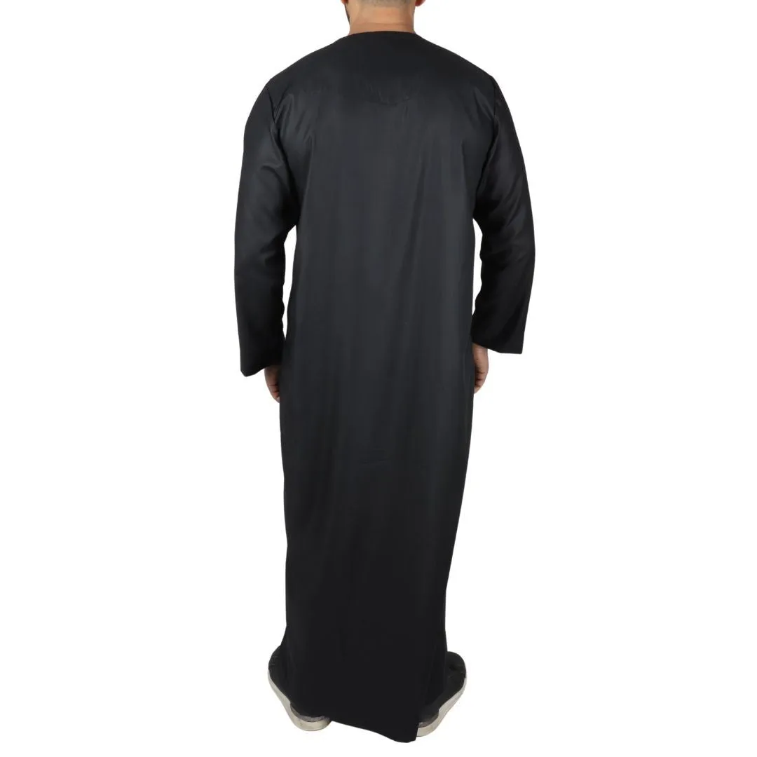 Men's Thobe Jubba Islamic Clothing Muslim Kaftan Emirati Omani Robe String Tassel