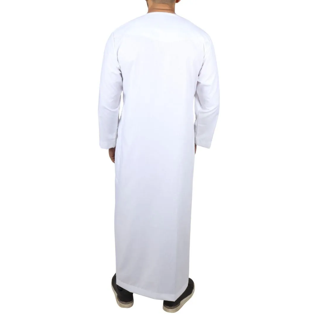 Men's Thobe Jubba Islamic Clothing Muslim Kaftan Emirati Omani Robe String Tassel