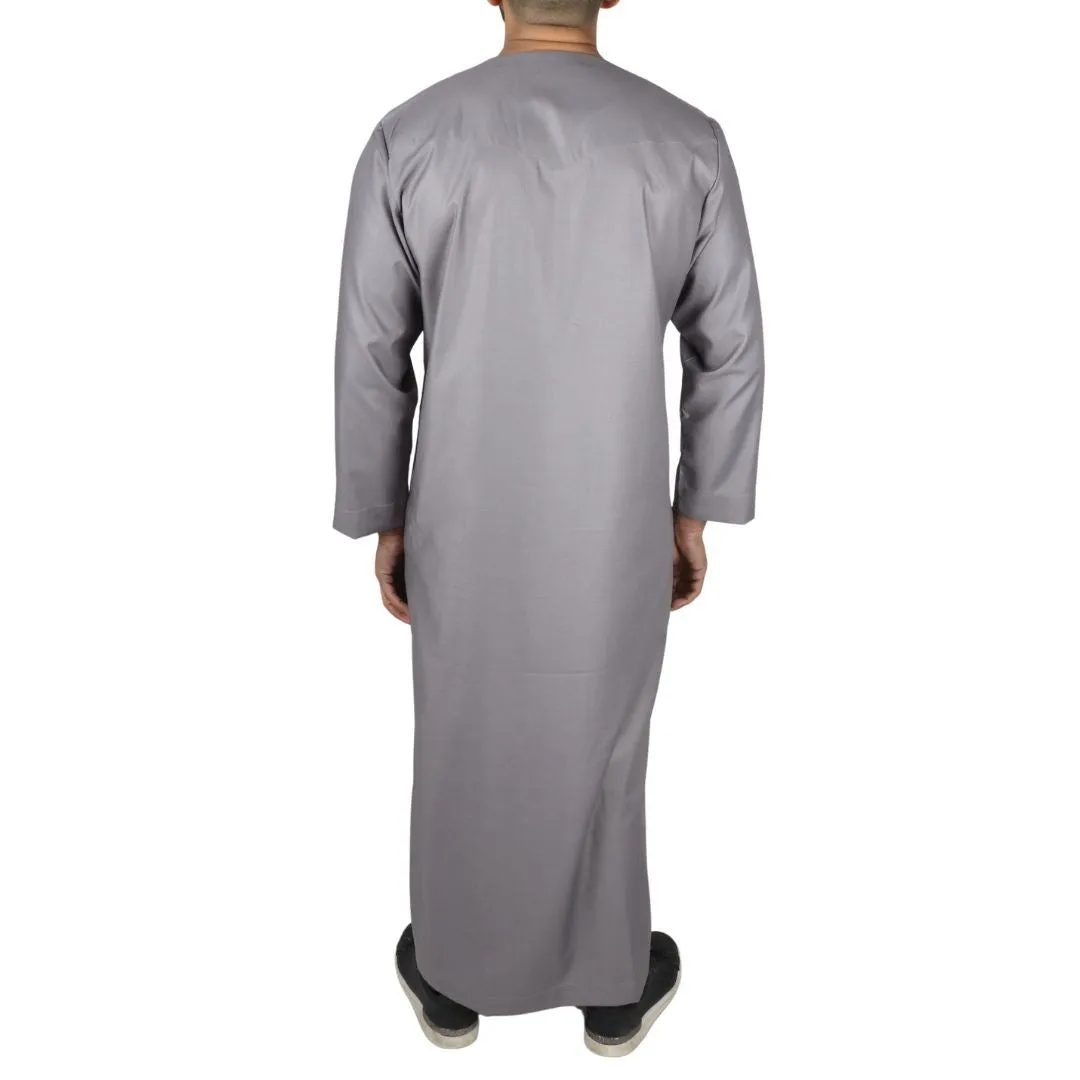 Men's Thobe Jubba Islamic Clothing Muslim Kaftan Emirati Omani Robe String Tassel