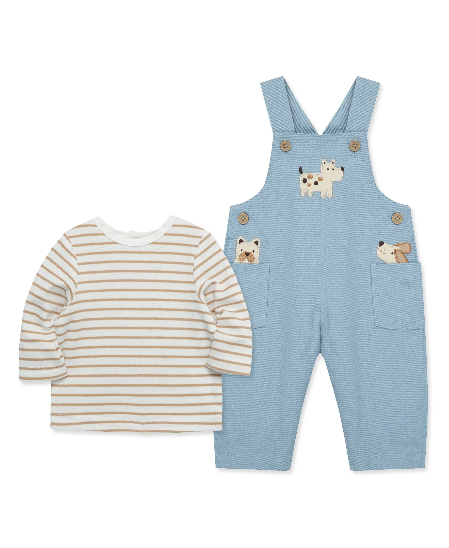 Puppies Woven Overall Set (12M-24M)