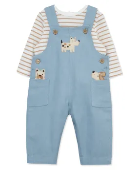 Puppies Woven Overall Set (12M-24M)