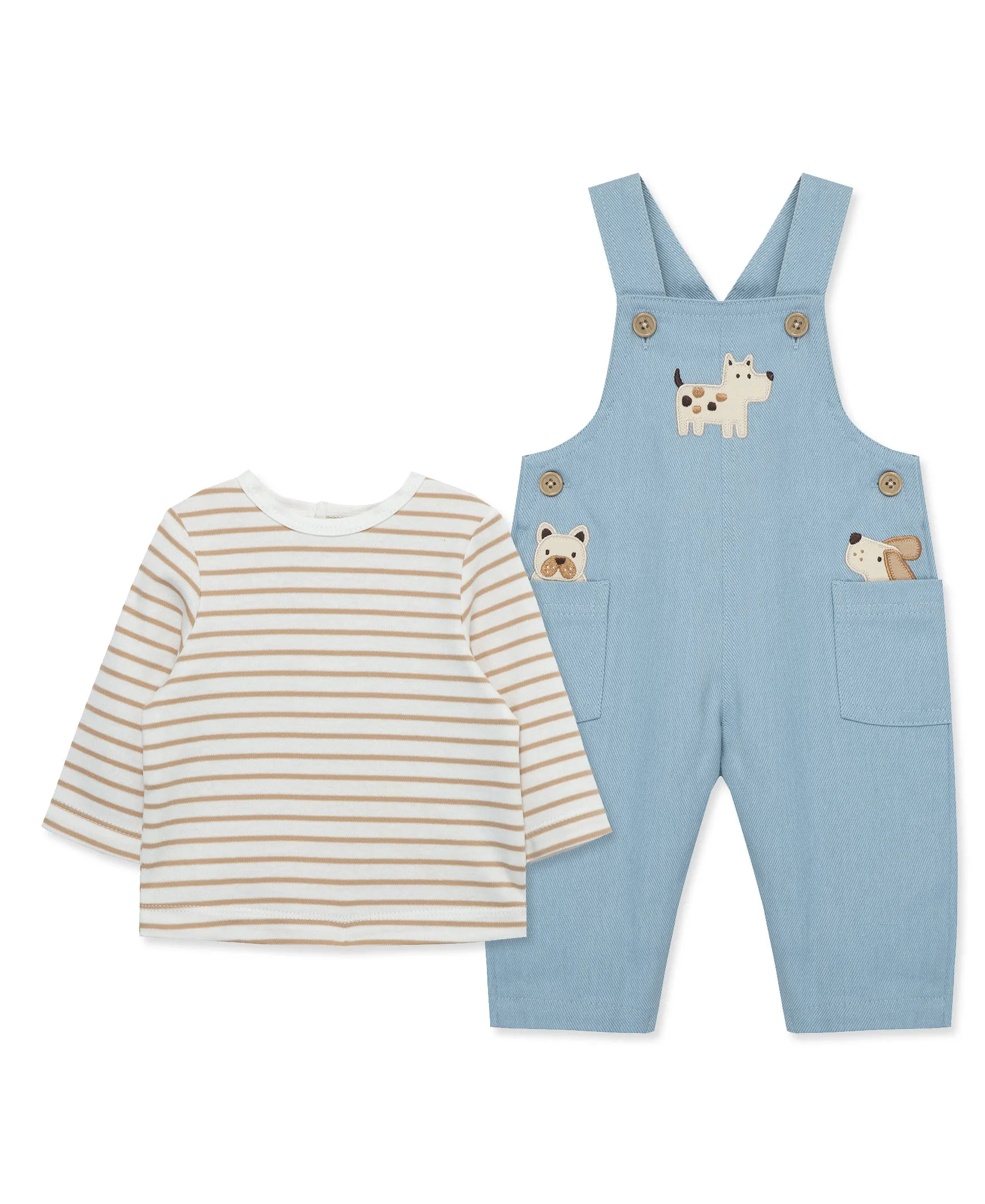 Puppies Woven Overall Set (12M-24M)