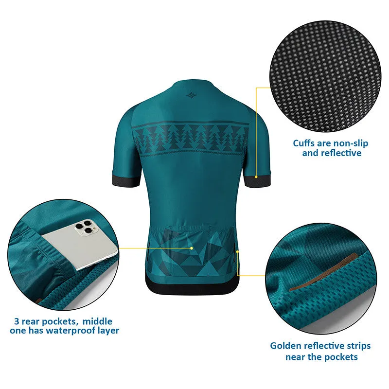 Santic Baffin Green Men Cycling Jersey Short Sleeve