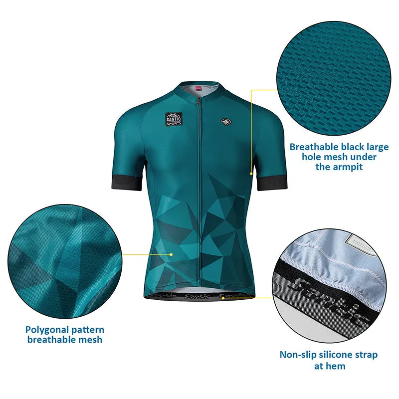 Santic Baffin Green Men Cycling Jersey Short Sleeve