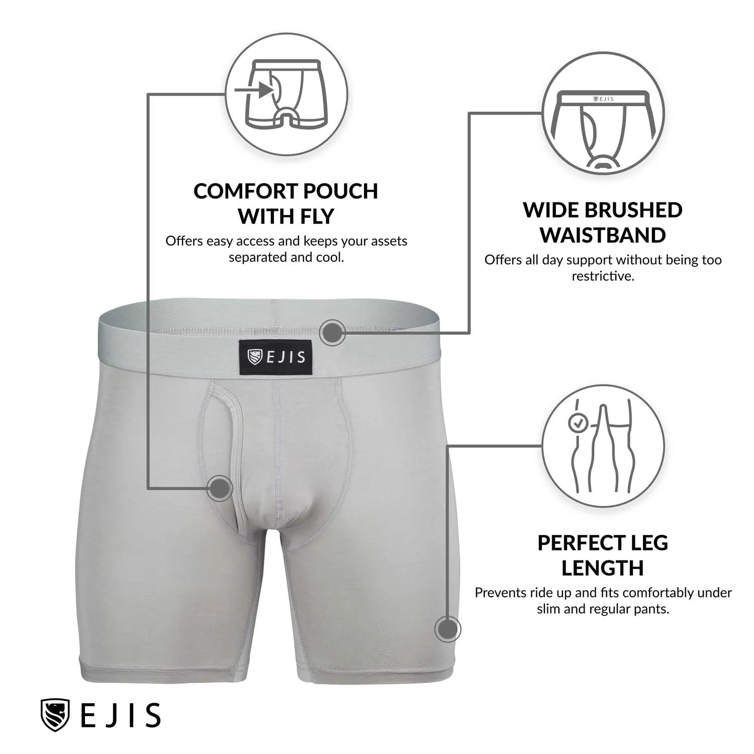 Sweat Proof Men's Boxer Briefs with Fly - Black 9-Pack