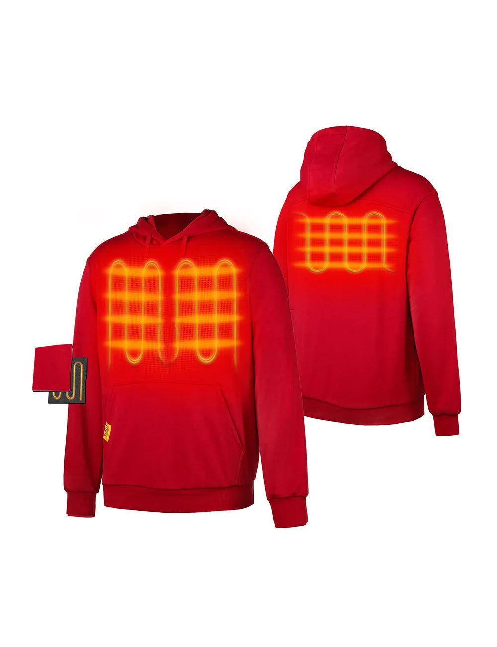 Unisex Heated Pullover Hoodie with Heating on Chest