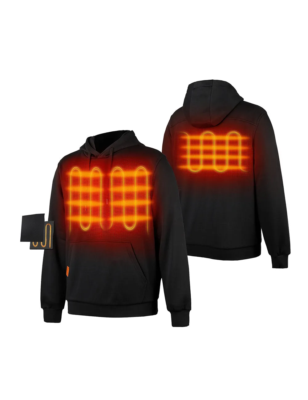 Unisex Heated Pullover Hoodie with Heating on Chest