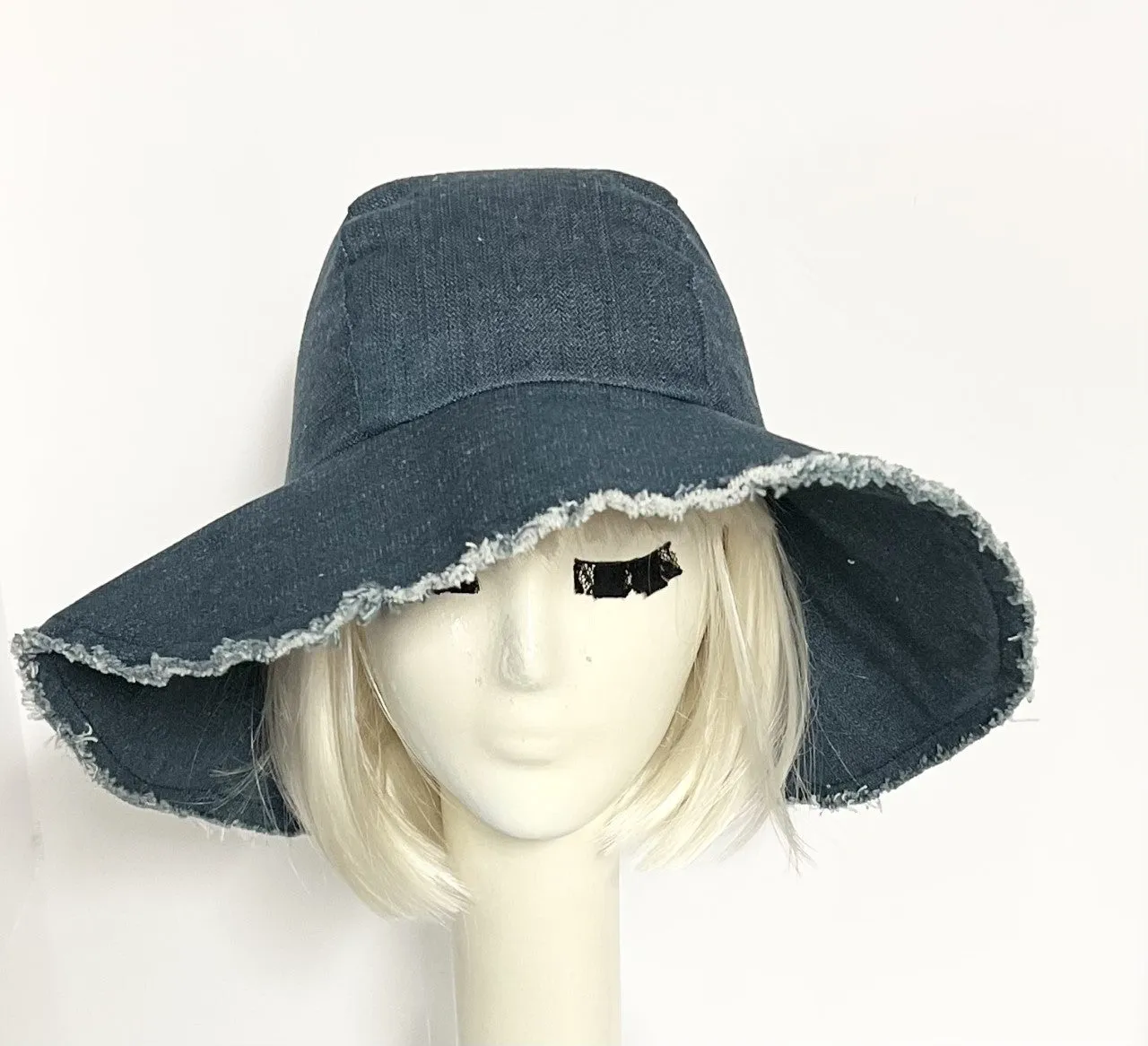 Wide Brim Denim Hat